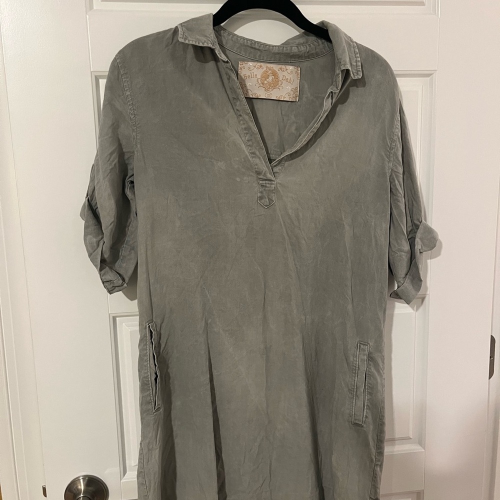 Bella Dahl Light Gray Collared Dress